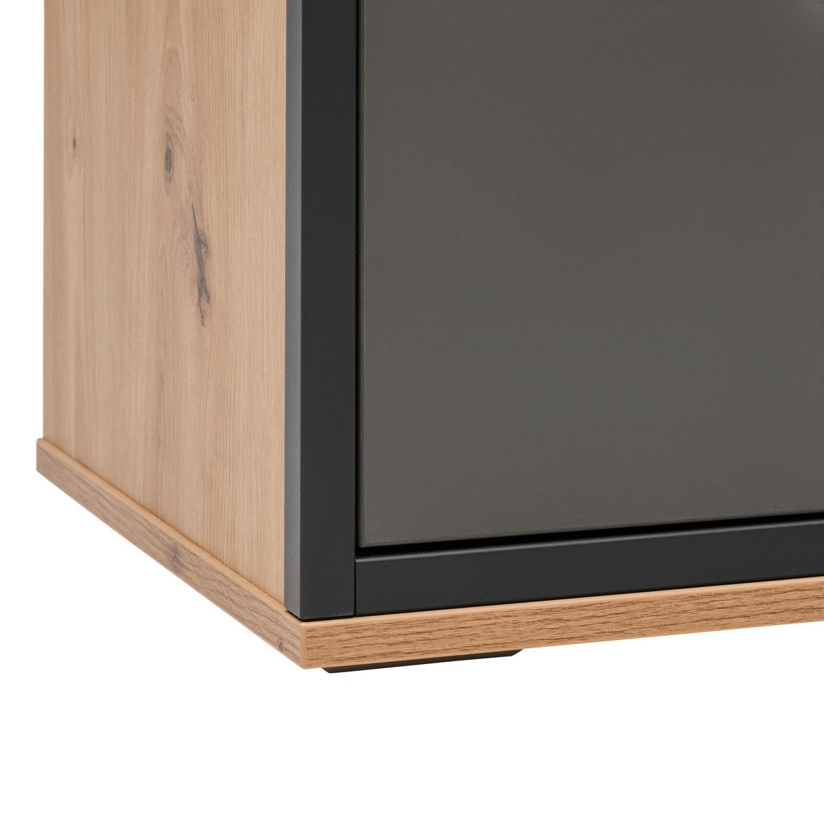 PREDSIEŇOVÁ SKRIŇA FLORENZ -EXKLUSIV- - čierna/sivá, Modern, kov/kompozitné drevo (79/196,2/37,3cm) - Premium Living
