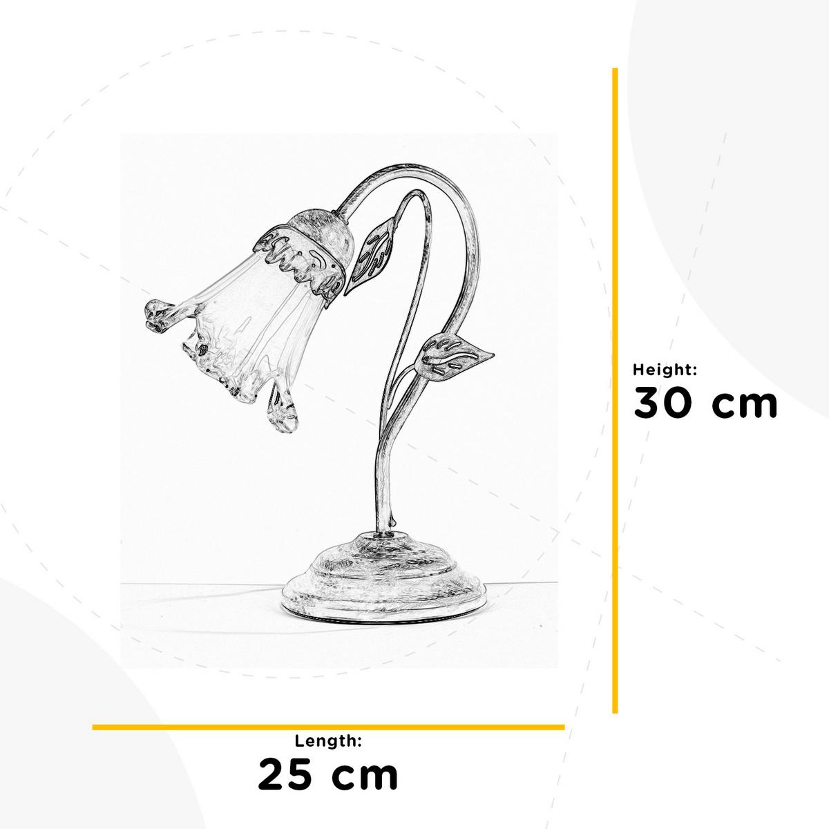Tischleuchte 4998/L - Weiß, KONVENTIONELL, Glas/Metall (25/30cm)
