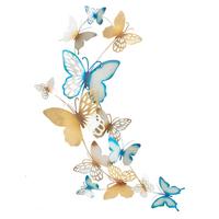 NÁSTENNÁ DEKORÁCIA GOLD - modrá/biela, Basics, kov (59.5/115/4cm)