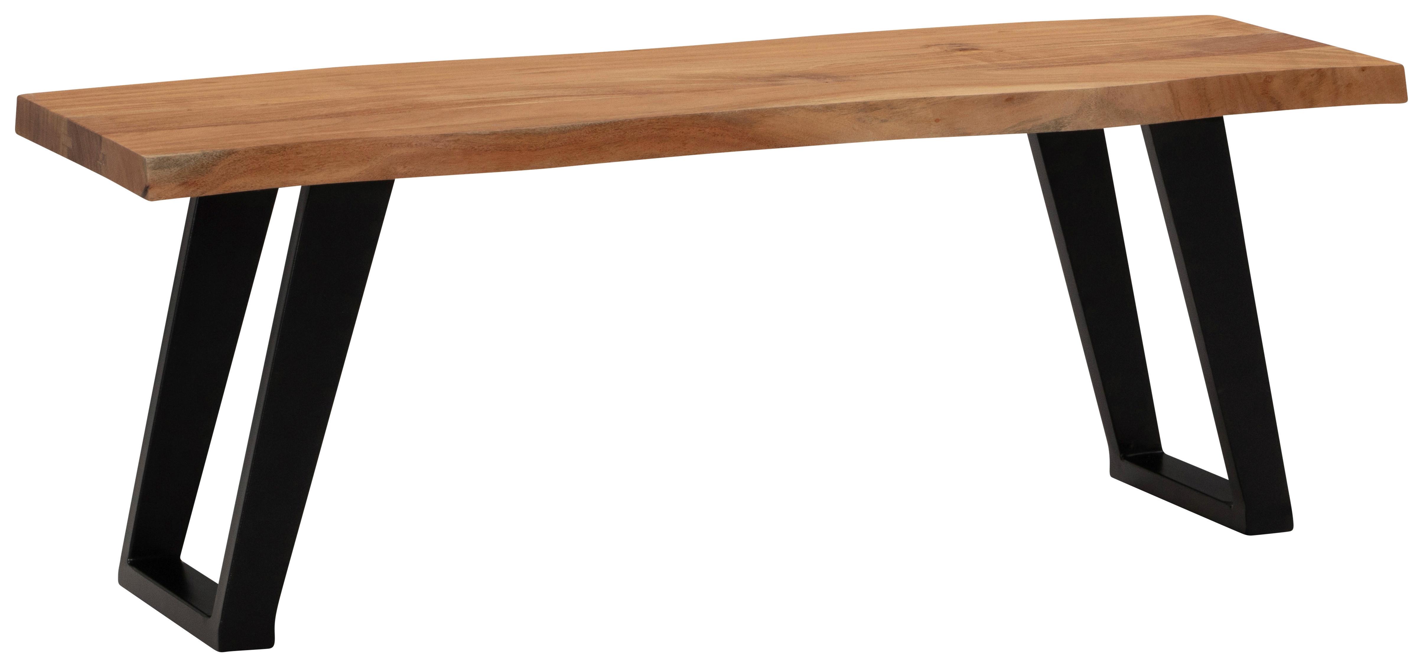 Garderobenbank Garderobenbank - Hellbraun/Schwarz, Design, Holz (120/40/45,5cm) - MID.YOU