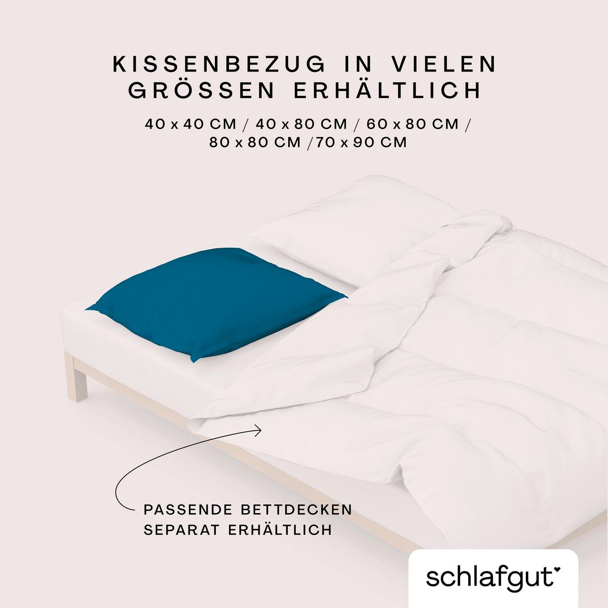 Kopfpolsterbezug Woven Satin - Blau, Basics, Textil (70/90cm) - Schlafgut