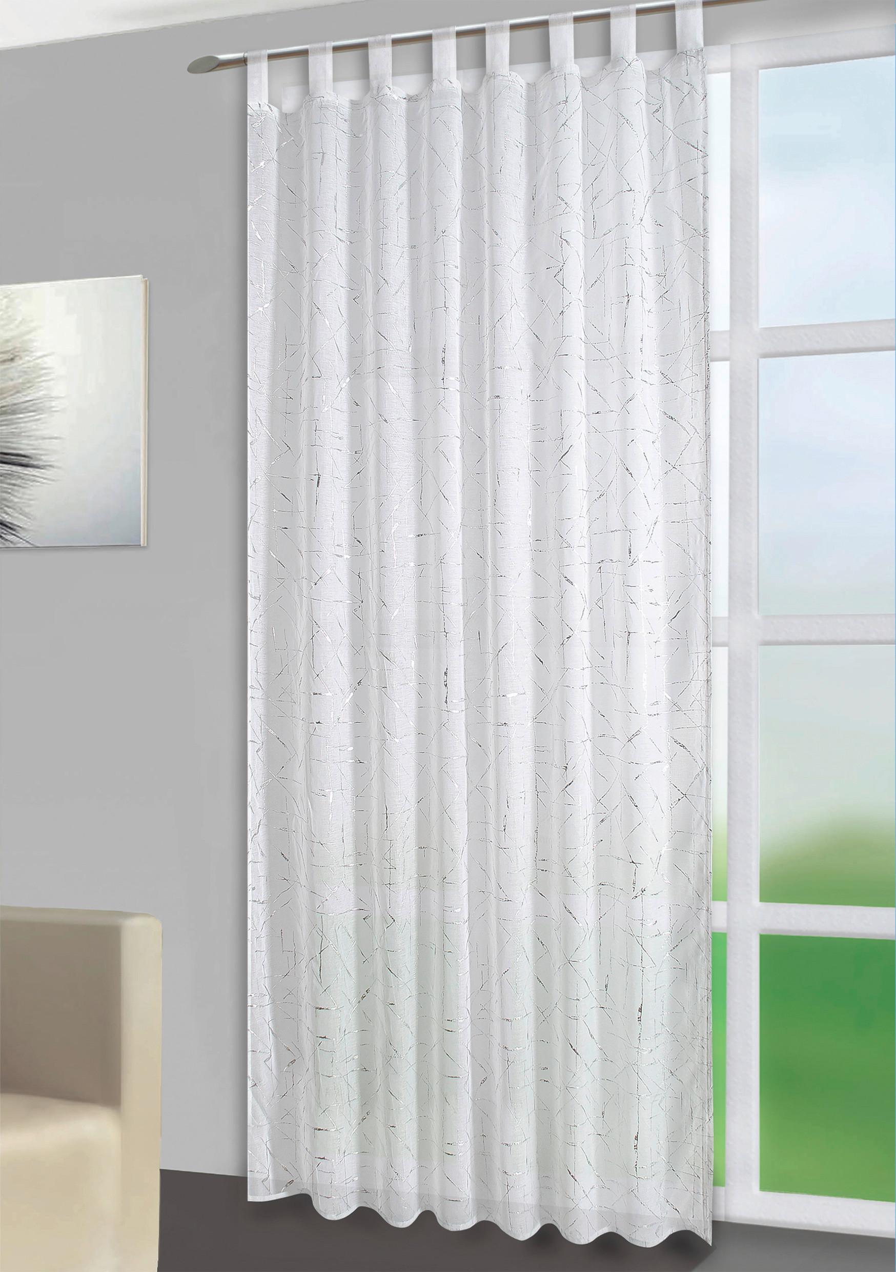 Vorhang mit Schlaufen und Band Julia 140x225 cm Weiß - Weiß, MODERN, Textil (140/255cm) - Luca Bessoni
