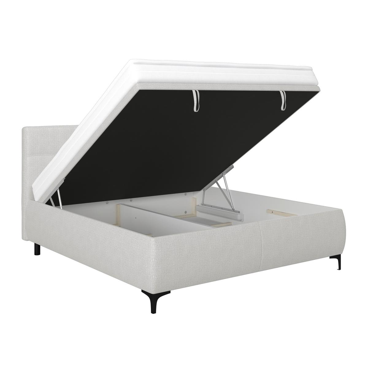 Polsterbett Zeni 180 - Champagner/Schwarz, KONVENTIONELL, Holz/Holzwerkstoff (180/200cm)