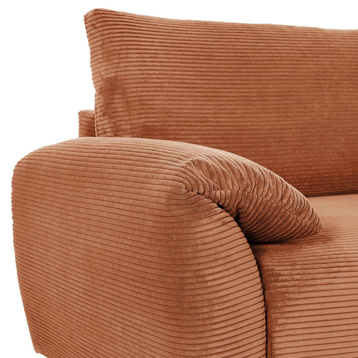Ecksofa Cuty Rostfarben S: 266x180 cm - Rostfarben/Schwarz, KONVENTIONELL, Textil (266/180cm) - MID.YOU