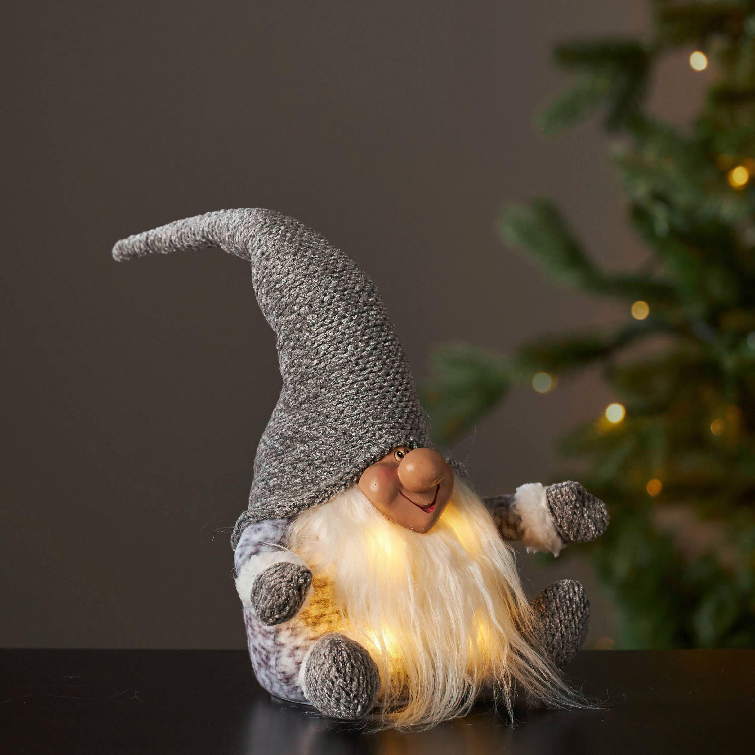 Led-dekoleuchte 411472_joy - Weiß/Grau, Basics, Kunststoff/Textil (20/15/34cm) - Eglo