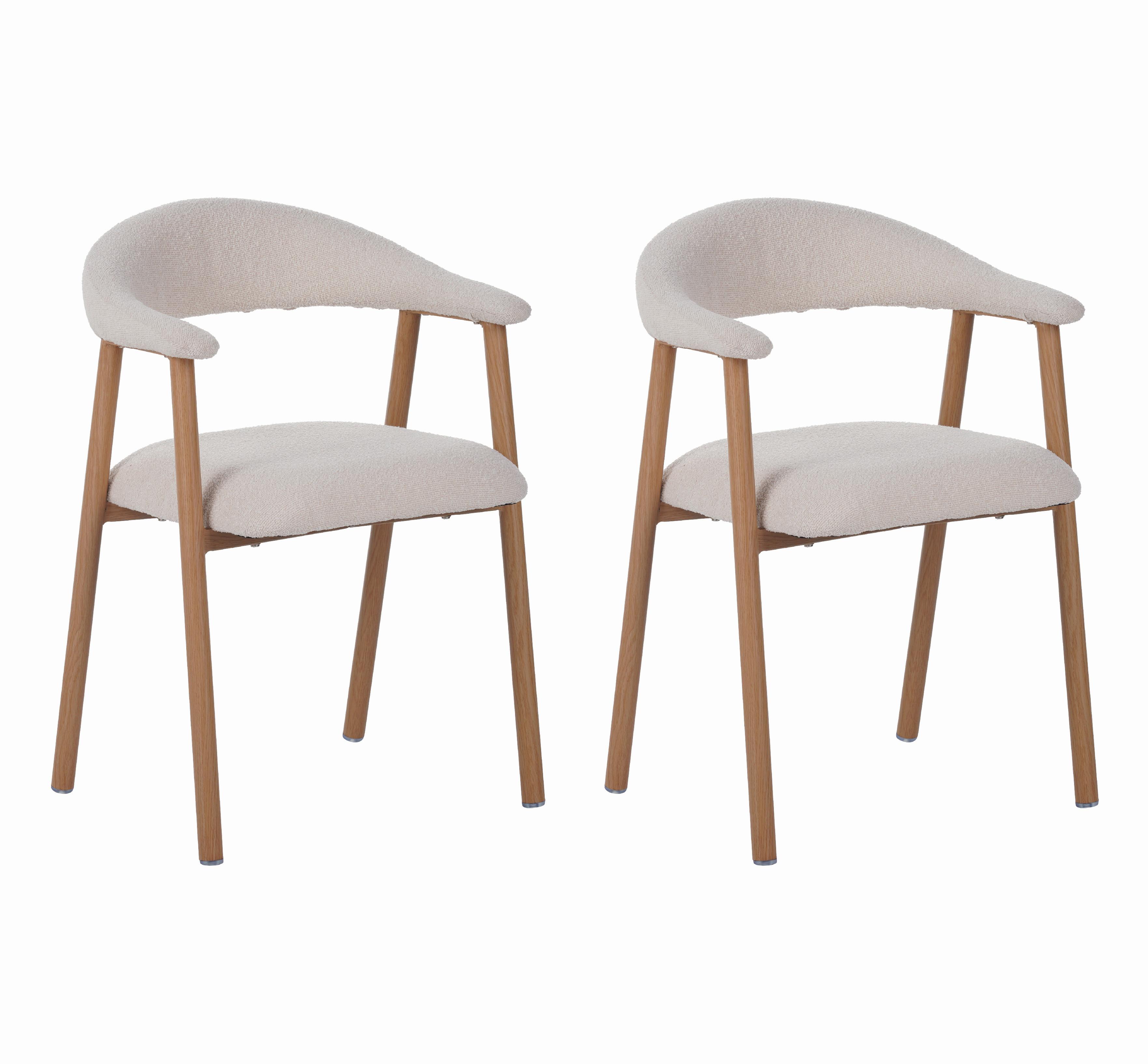 ARMLEHNSTUHL-SET Suki Elfenbein B: 82cm - Elfenbein, MODERN, Textil/Metall (82/55/55cm) - Livetastic