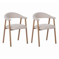 ARMLEHNSTUHL-SET Suki Elfenbein B: 82cm - Elfenbein, MODERN, Textil/Metall (82/55/55cm) - Livetastic