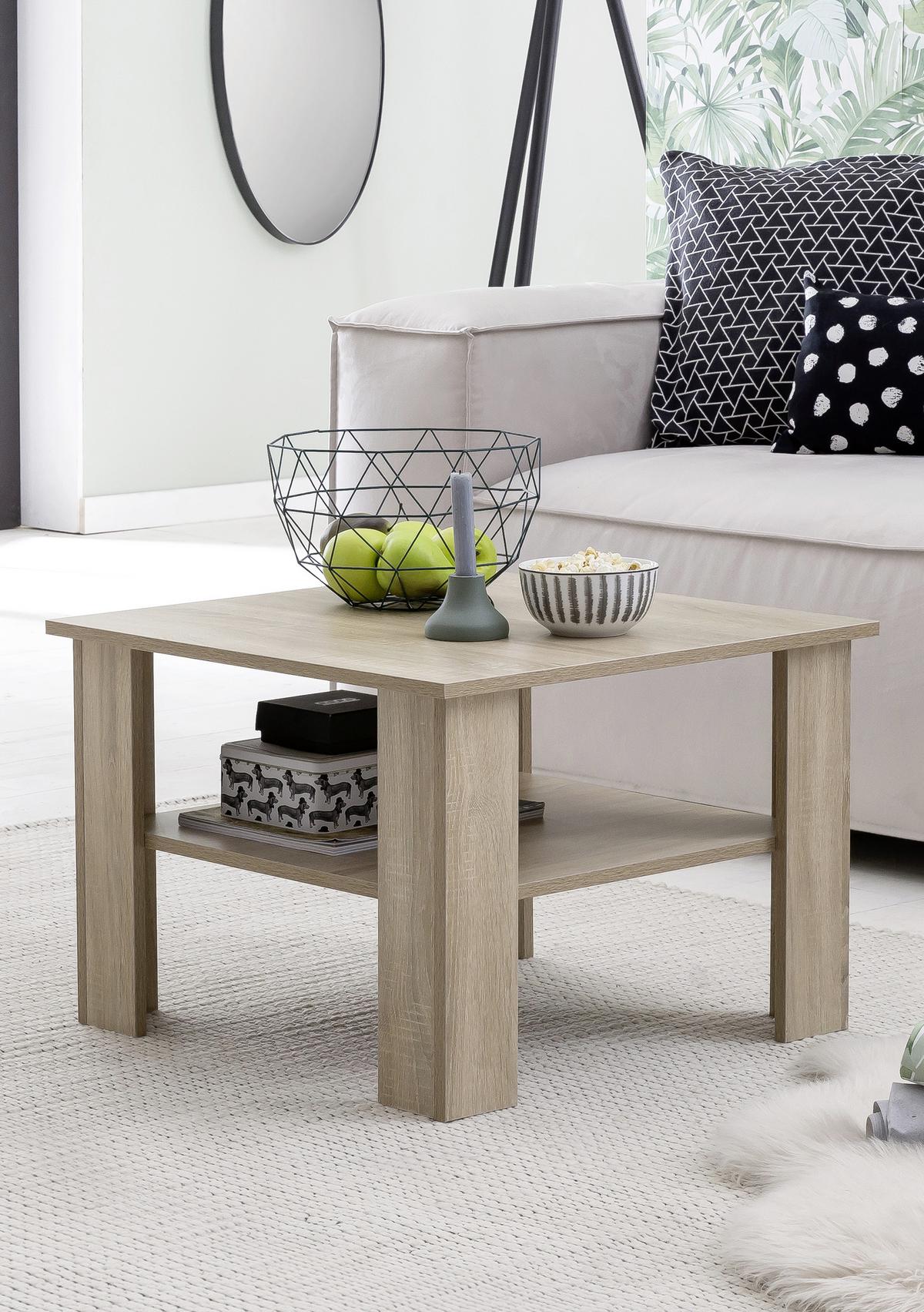 Konferečný stolík sonoma dub - farba duba, Konventionell, kompozitné drevo (60/60/42cm) - MID.YOU