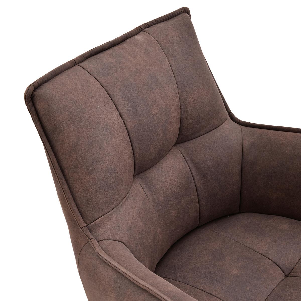 ARMLEHNSTUHL Tavaro Braun B: 59cm - Schwarz/Braun, MODERN, Textil/Metall (59/85/63cm) - MID.YOU