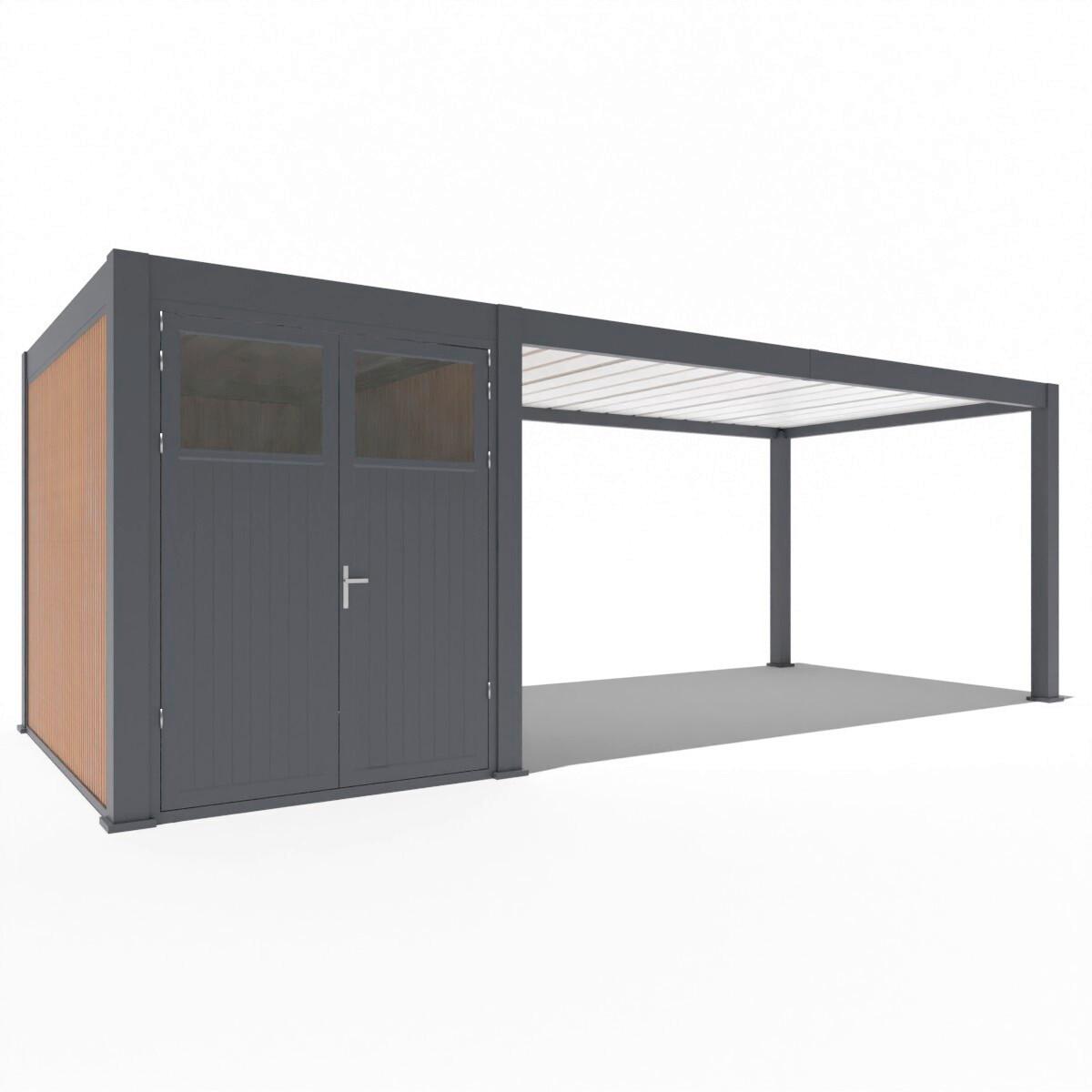 Carport- PergoLine 300x720 cm wetterbeständig, graphitfarben - Graphitfarben, Basics, Metall (300/255/720cm) - Gardenson