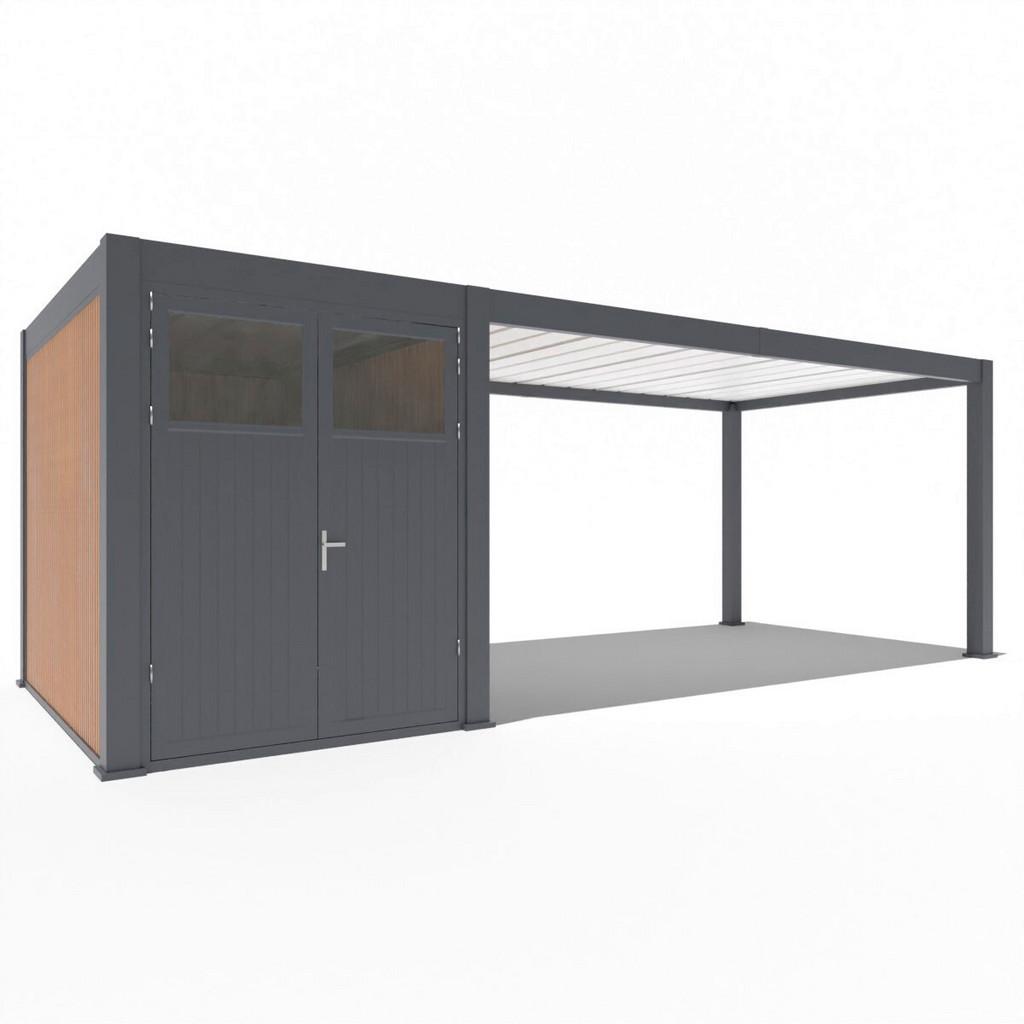 Carport- PergoLine 300x720 cm wetterbeständig, graphitfarben
