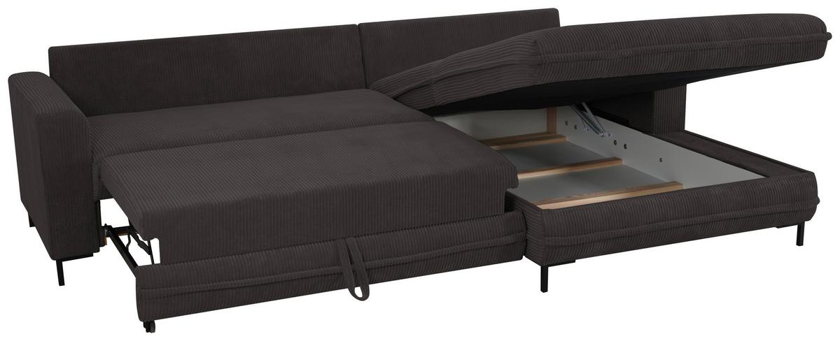 Ecksofa Armellia Anthrazit S: 272x174 cm - Anthrazit/Hellgrau, Design, Textil (272/174cm) - MID.YOU