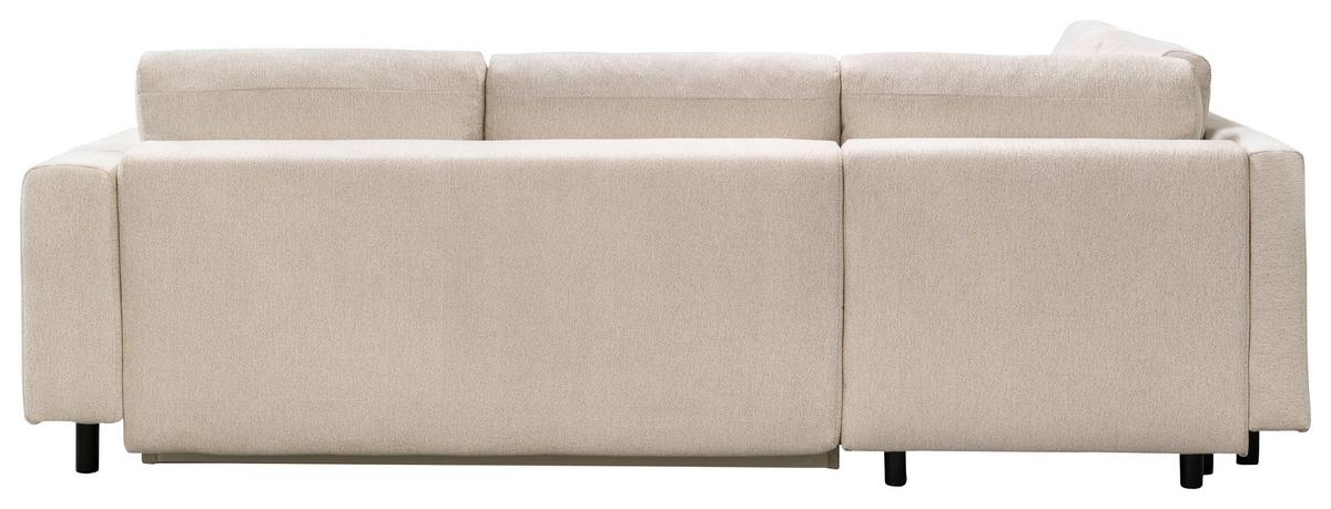 Rohová sedačka VENI, ľavá, béžová žinylka - černá/béžová, Moderní, kov/textil (210/272cm)