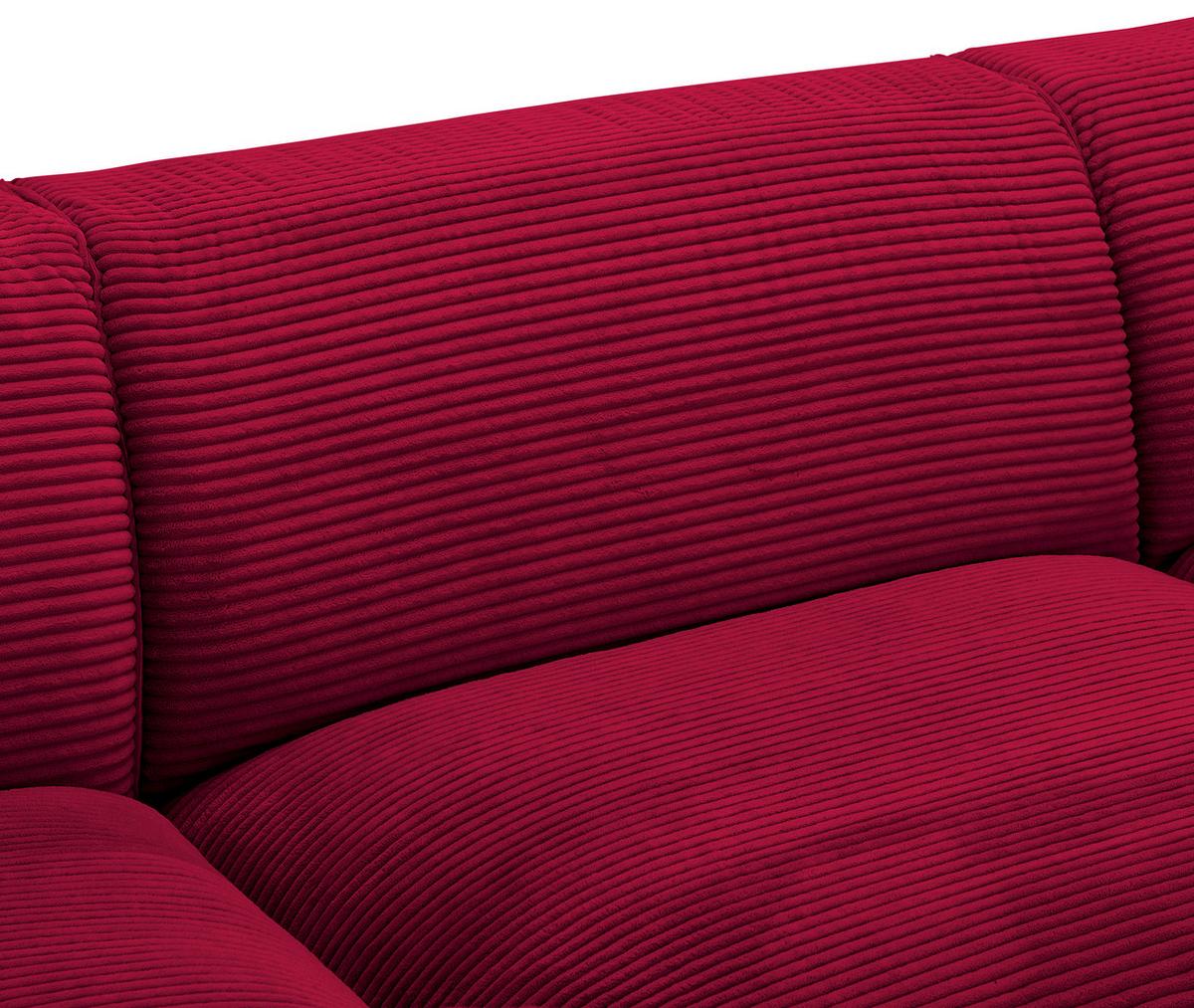 Ecksofa Pearl - Rot/Schwarz, Design, Textil (303/196cm) - Livetastic
