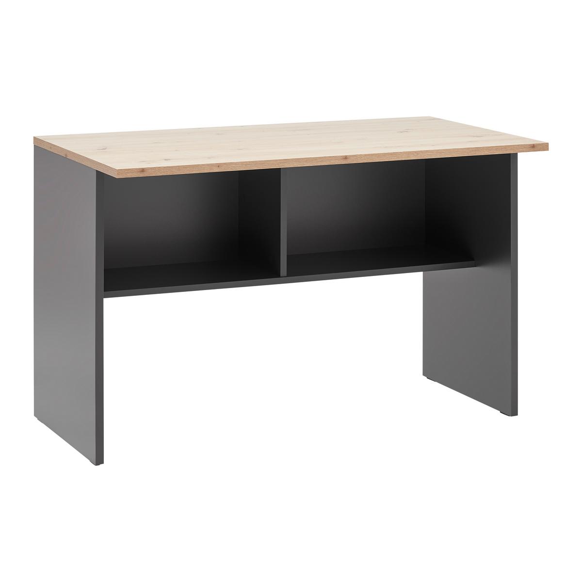 Psací stůl SHELF -EXKLUSIV- - antracitová/dub artisan, Moderní, kompozitní dřevo (120/76/68cm) - Mömax