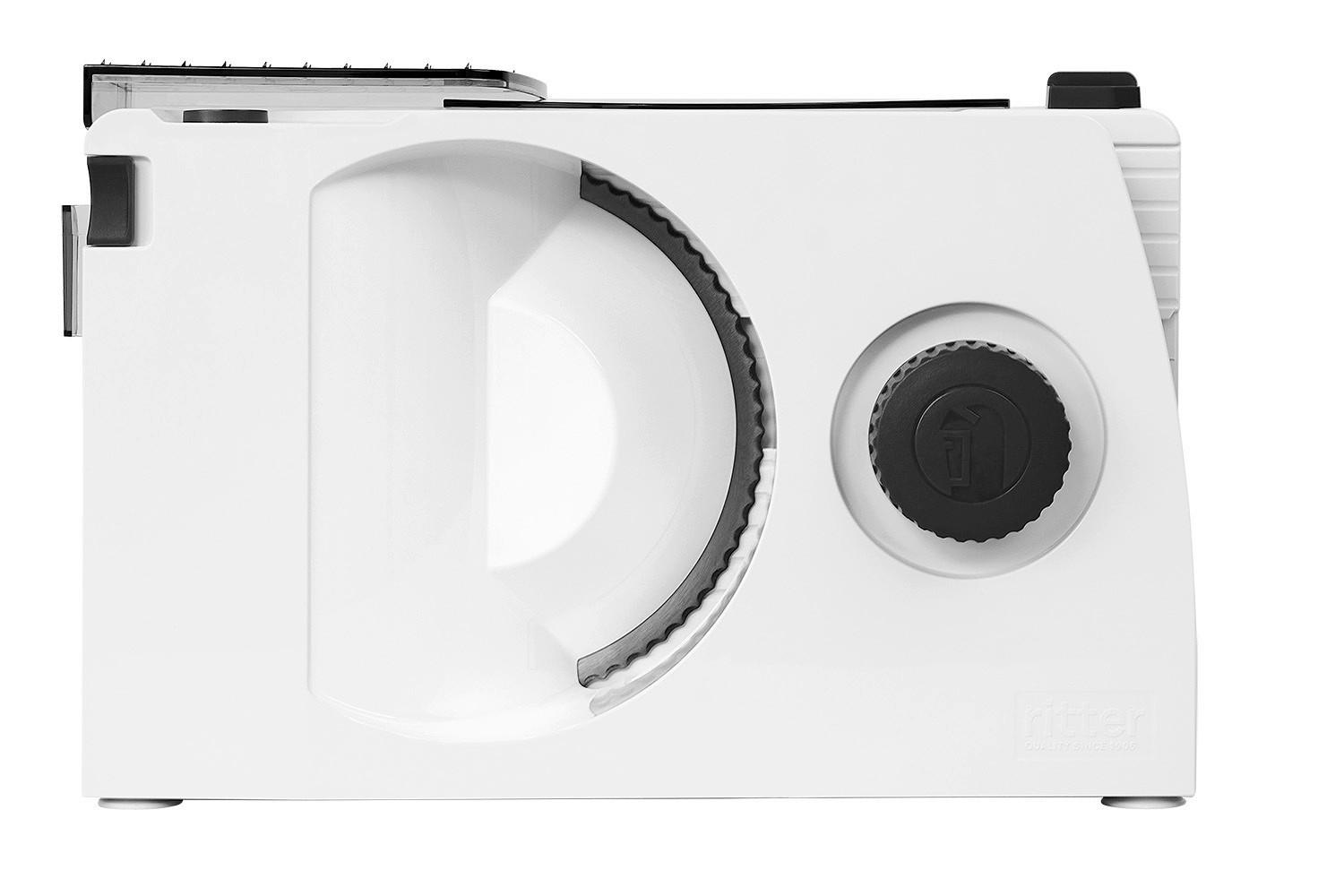 Allesschneider 65w, Stufenlose Regelung - Weiß Hochglanz, Design, Kunststoff/Metall (26,5/21,0/34,0cm) - Ritter