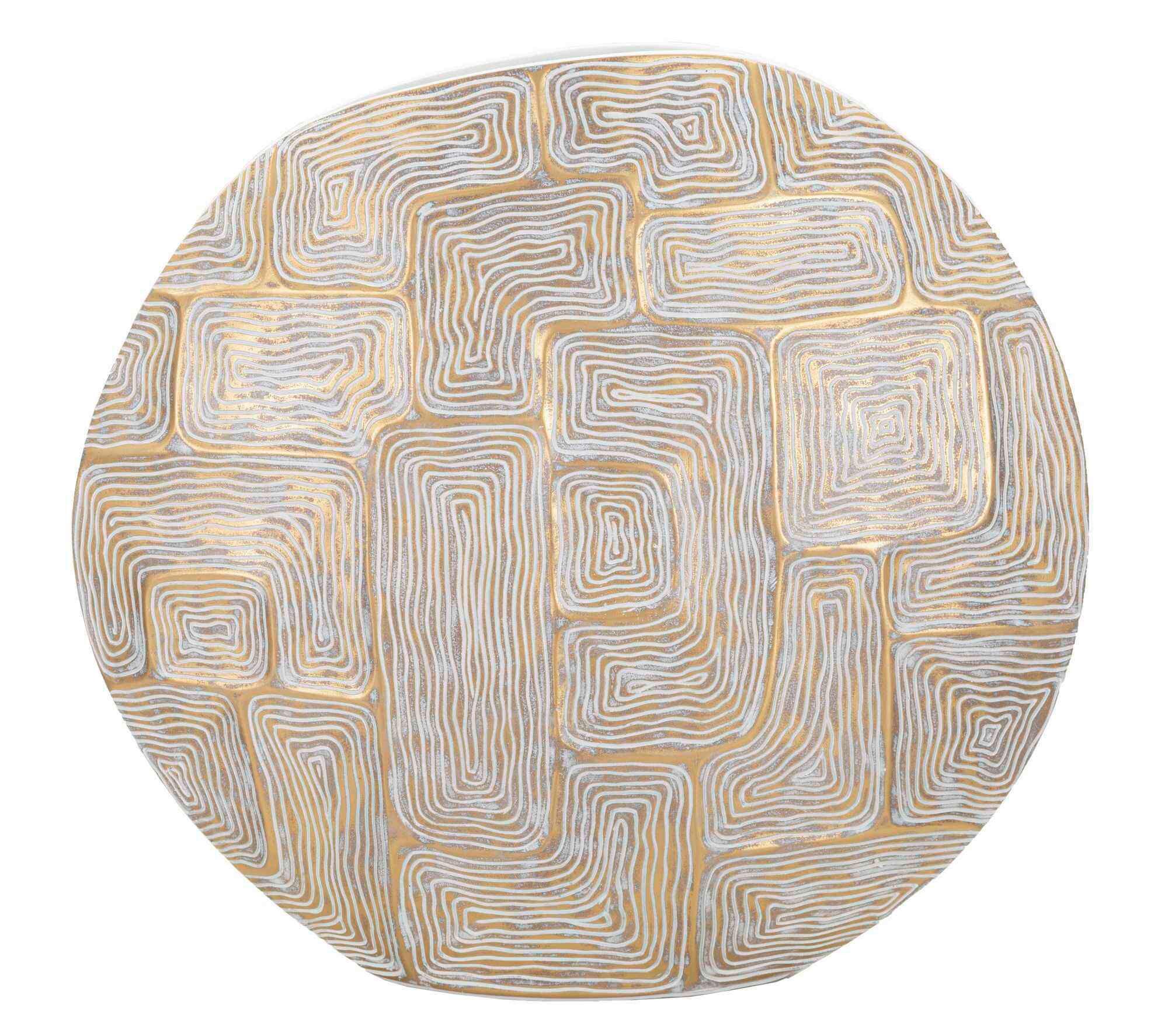 Vase Eclips Weiß, Goldfarben B: 36 cm - Goldfarben/Weiß, Basics, Kunststoff (36/34.5/11cm)