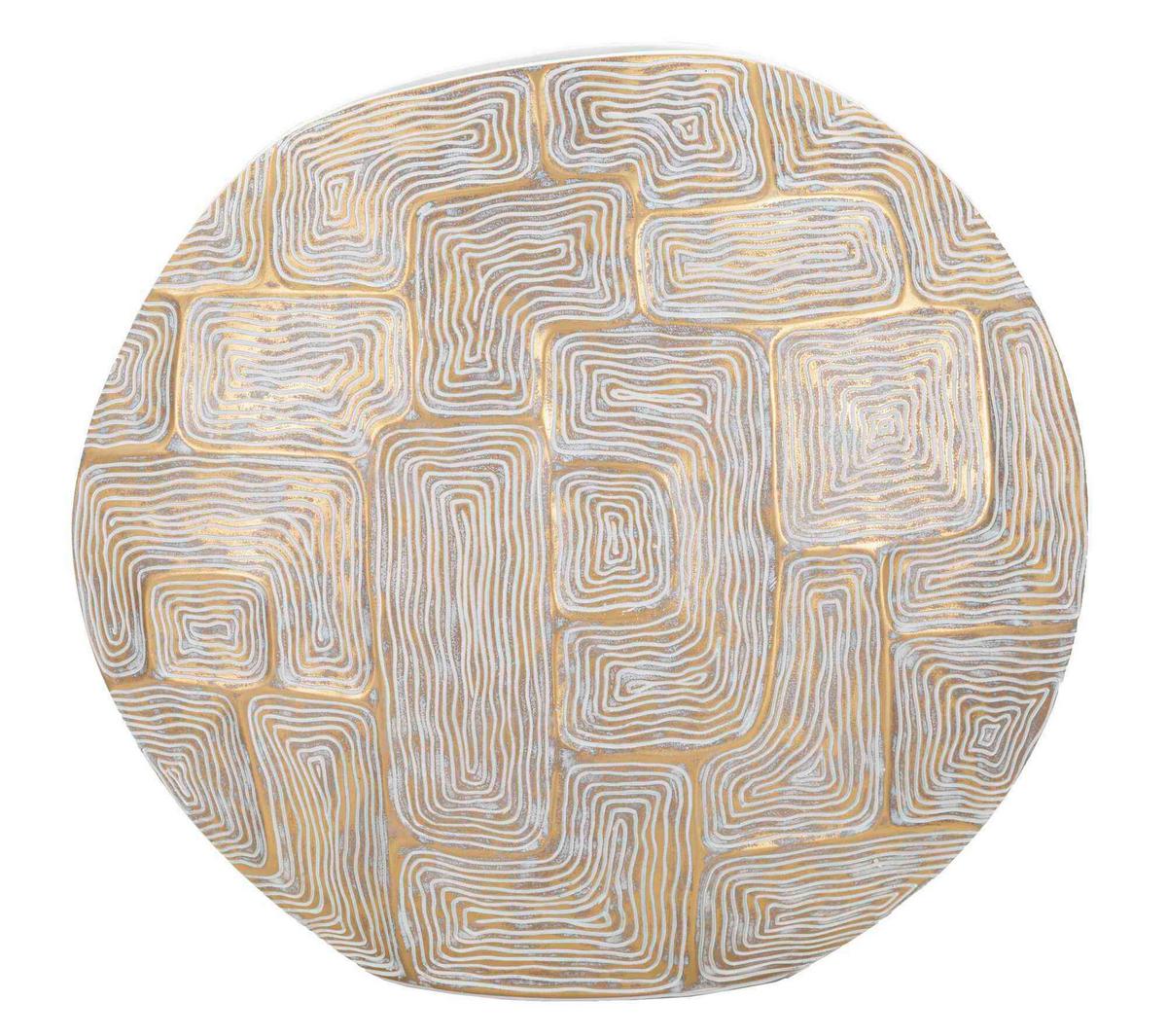 Vase Eclips Weiß, Goldfarben B: 36 cm - Goldfarben/Weiß, Basics, Kunststoff (36/34.5/11cm)