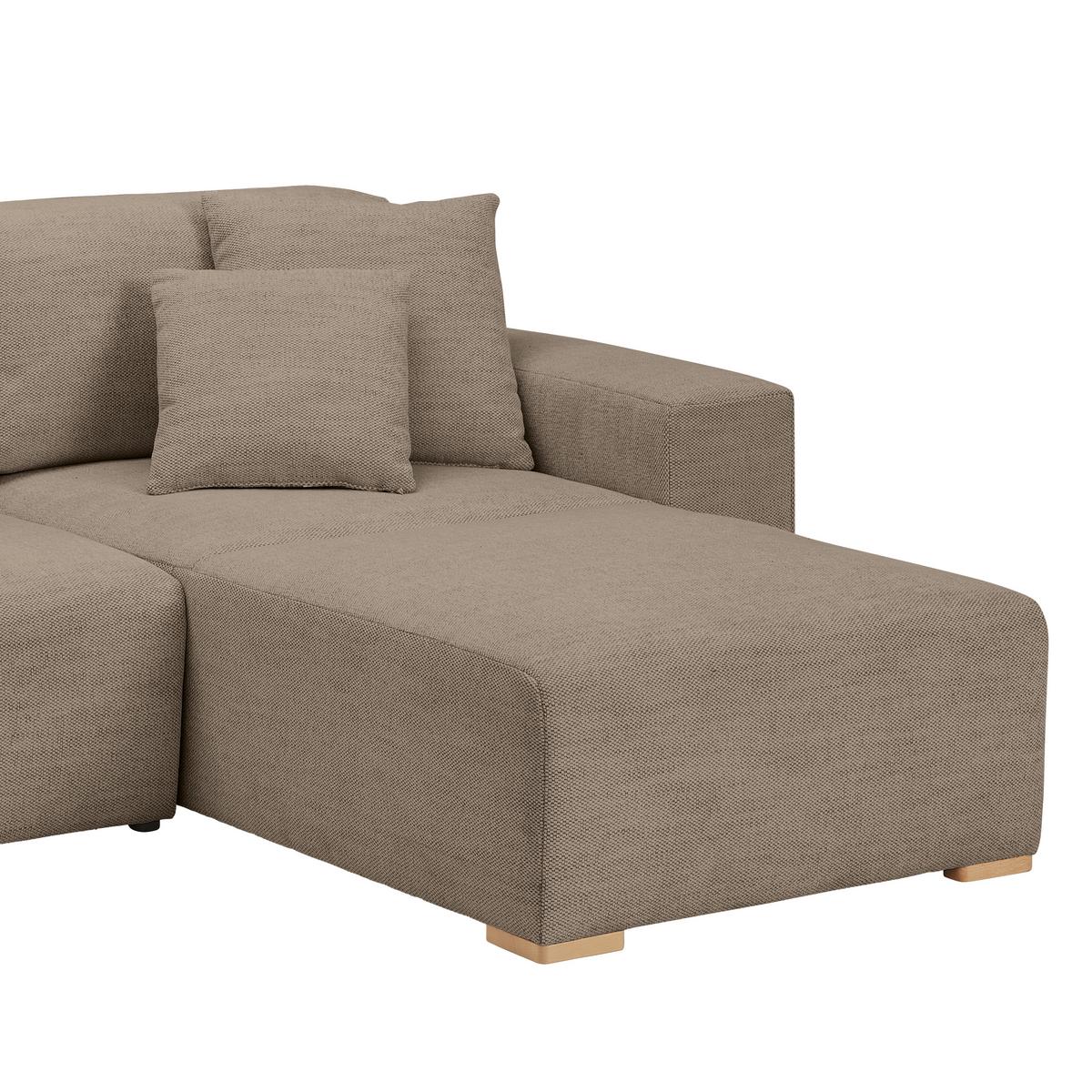 Wohnlandschaft Vouge Braun U: 283x371x208 Cm - Buchefarben/Schwarz, KONVENTIONELL, Textil (283/371/208cm) - Livetastic