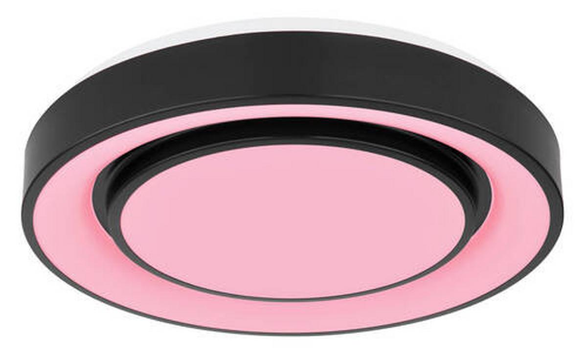 LED-Deckenleuchte Sully Ø 38 cm mit Memory-Funktion - Opal/Schwarz, Design, Kunststoff/Metall (38/7.5cm) - Globo