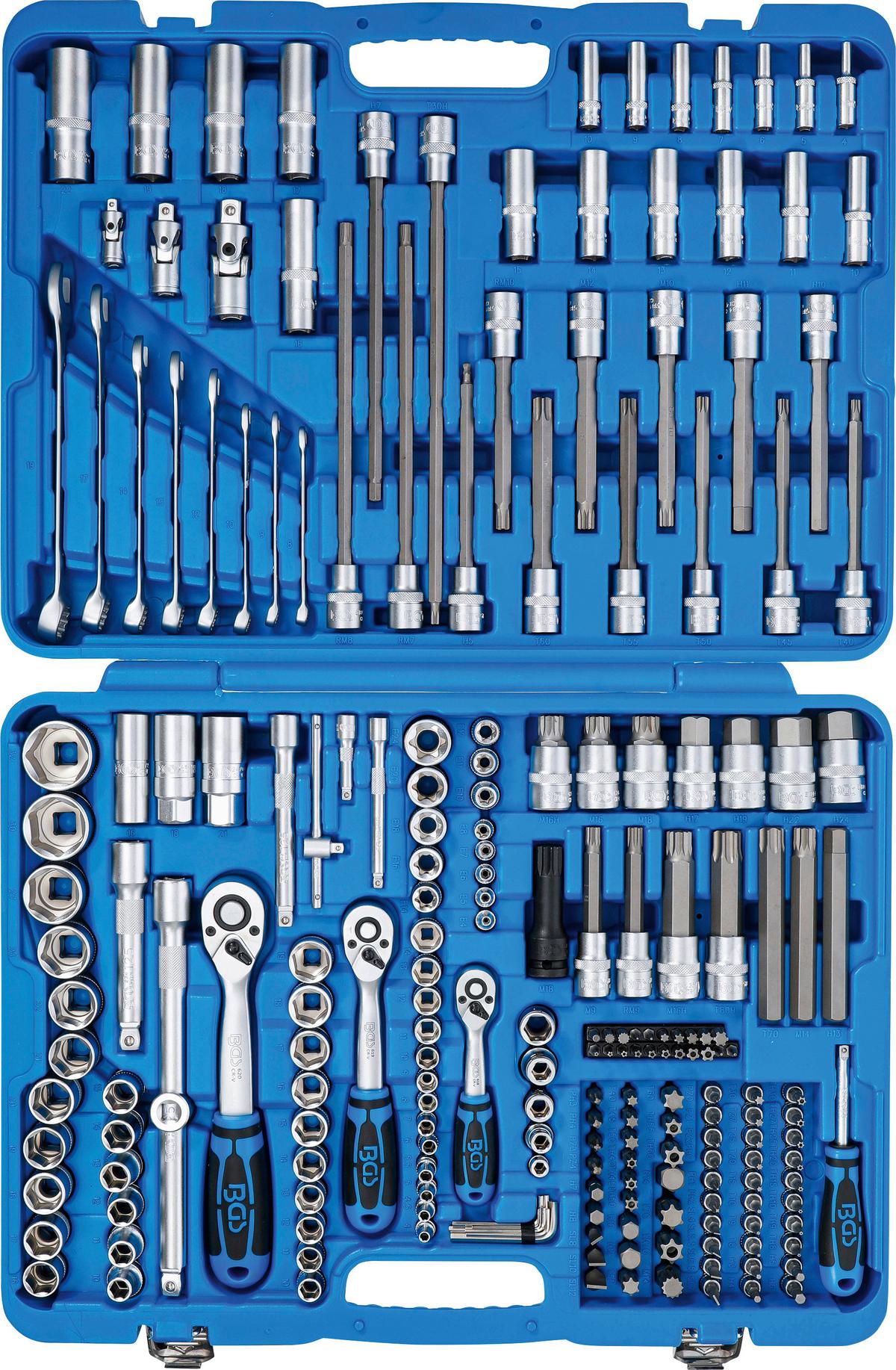 Steckschlüssel-Satz-Sechskant Blau/Silberfarben B: 45 cm - Blau/Silberfarben, Basics (66/45/12cm)