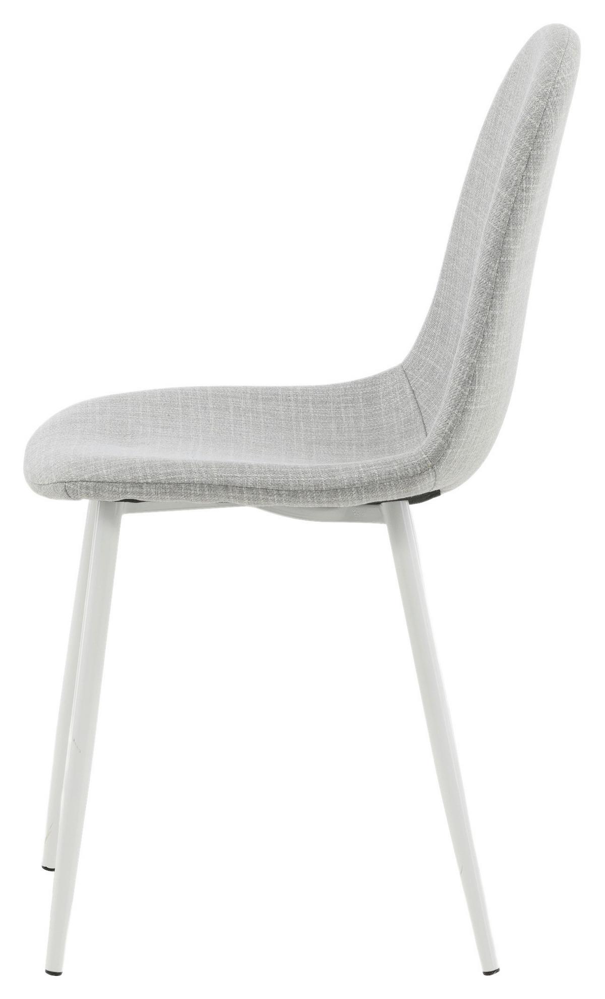 Stuhl-set Polar - Hellgrau/Weiß, Design, Textil/Metall (44/87/53cm) - Livetastic