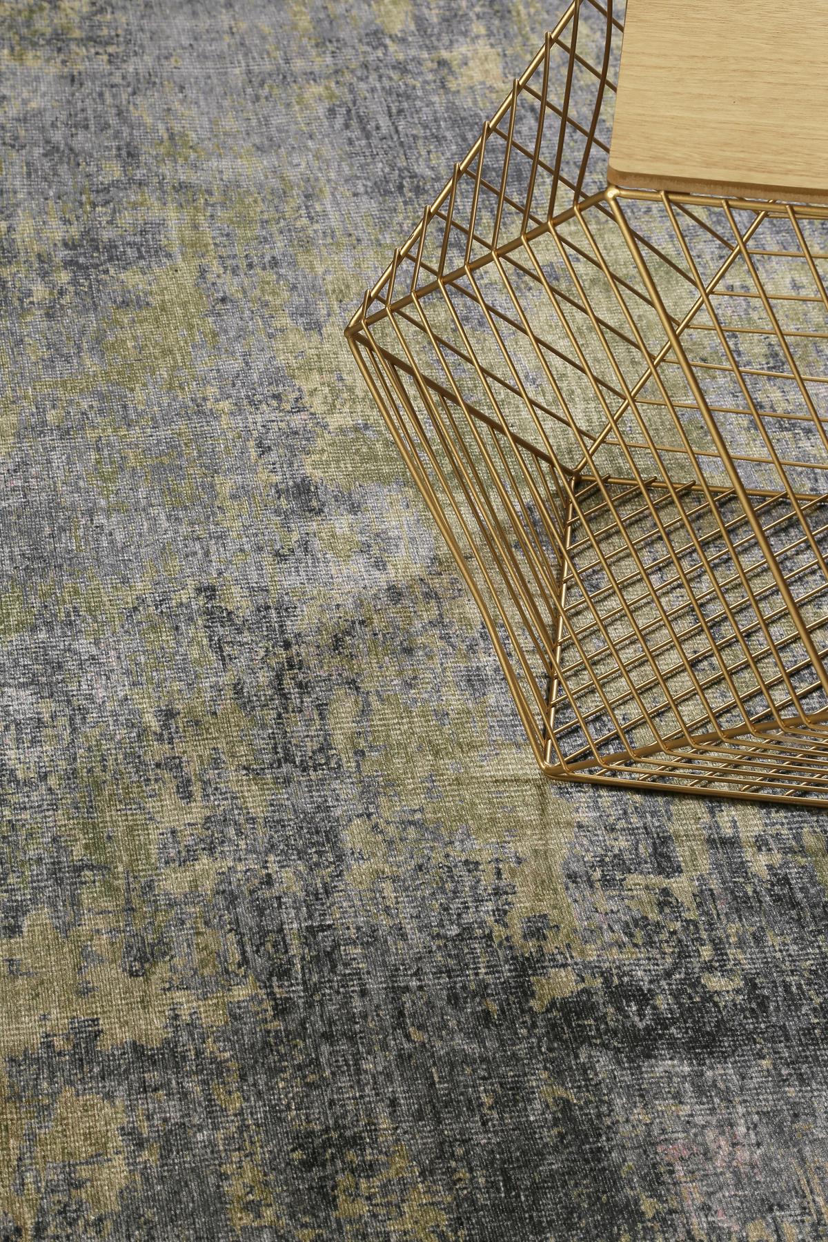 Webteppich Night Hour Grau/Grün 120x170 cm - Grau/Grün, KONVENTIONELL, Textil (120/170cm) - WECON HOME