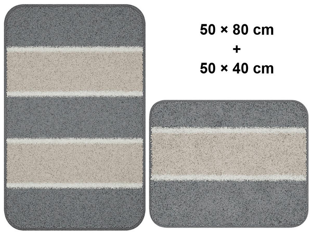 Bademattenset Waymore 2er Set - Anthrazit, Basics, Textil (50x80/40x50cm) - Grund