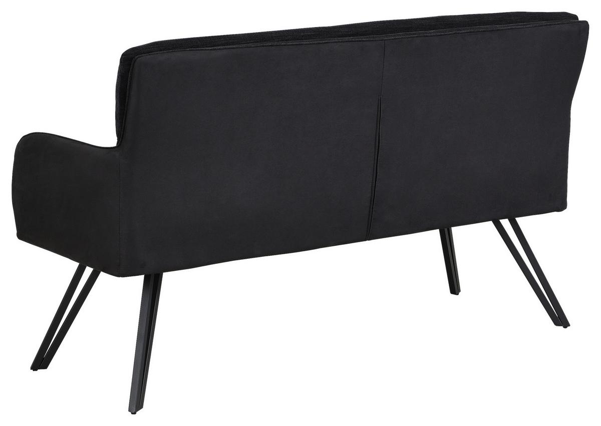 Sitzbank Tino - Schwarz, MODERN, Textil/Metall (140/94/67cm) - MID.YOU