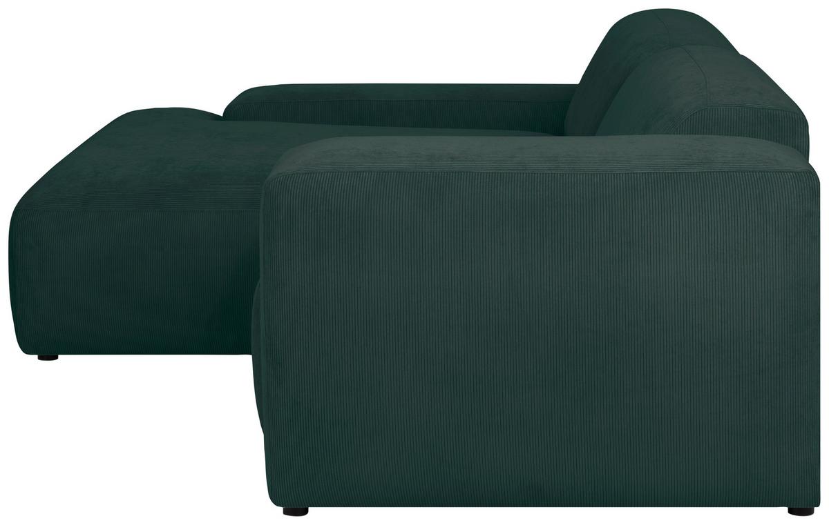 Ecksofa Hannah Grün 170x252 cm - Schwarz/Grün, Design, Textil (170/252cm) - MID.YOU