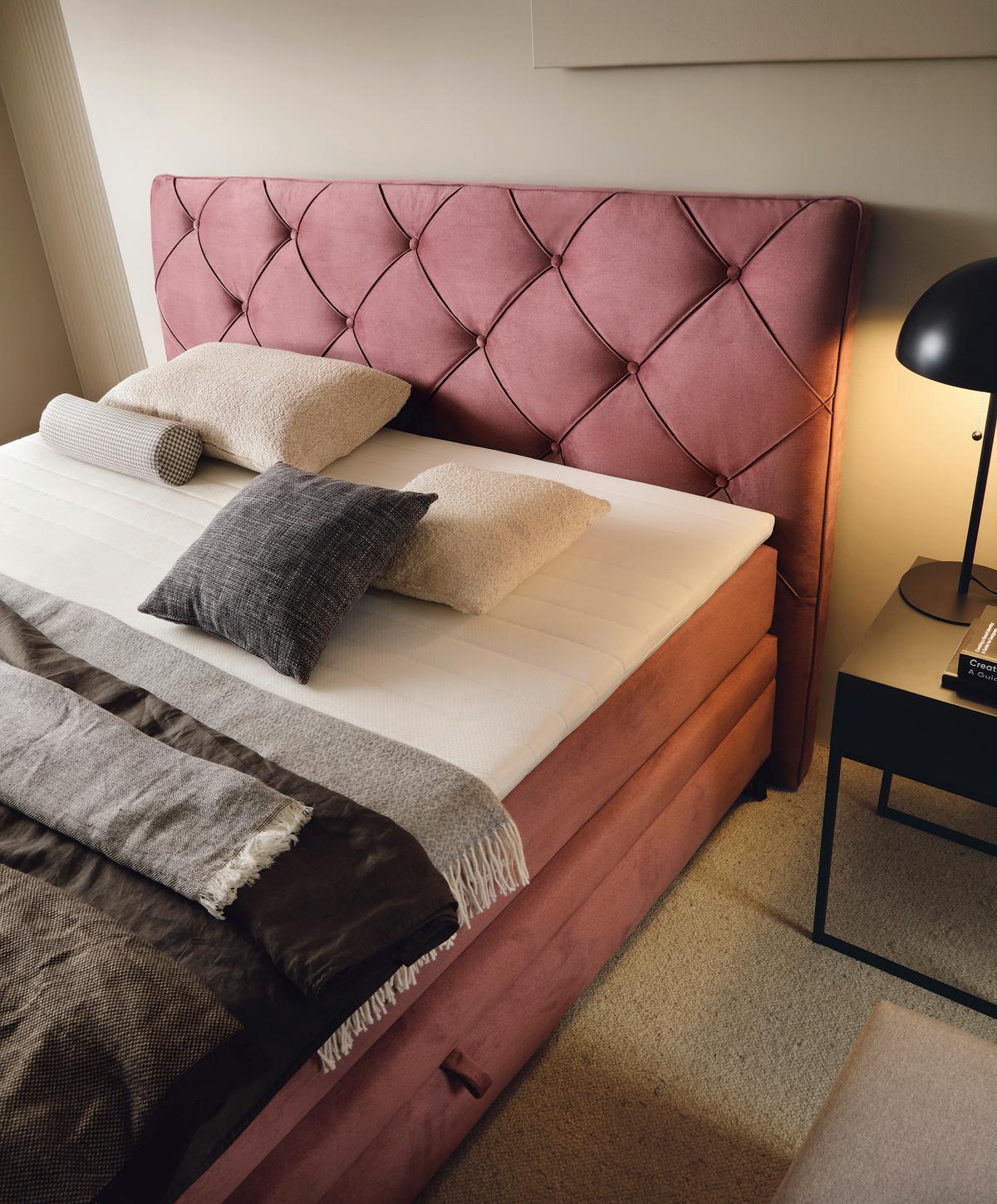 Box Ágy Molde 180/200 Cm - rózsaszín, Modern, műanyag/faalapú anyag (180/200cm) - Premium Living