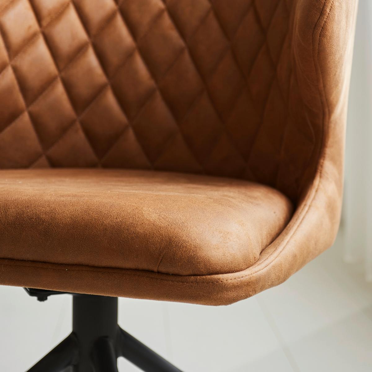 Armlehnstuhl Calais Cognac B: 56 cm - Cognac/Schwarz, MODERN, Textil/Metall (56/80/44cm) - MID.YOU