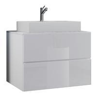 Waschbecken Mit Unterschrank B: 80 Cm Weiß - Weiß, MODERN, Keramik/Holzwerkstoff (80cm) - MID.YOU