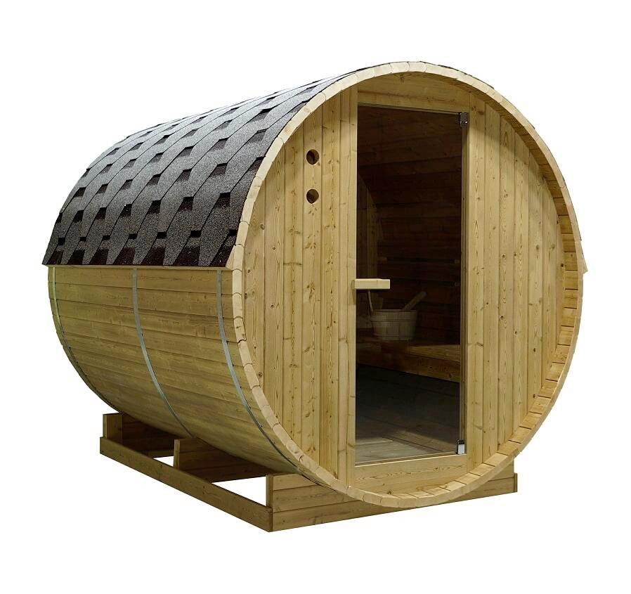 Saunafass Tromsö Fichtefarben B: 220 Cm - Fichtefarben, KONVENTIONELL, Glas/Holz (189/220/191,5cm) - Sanotechnik