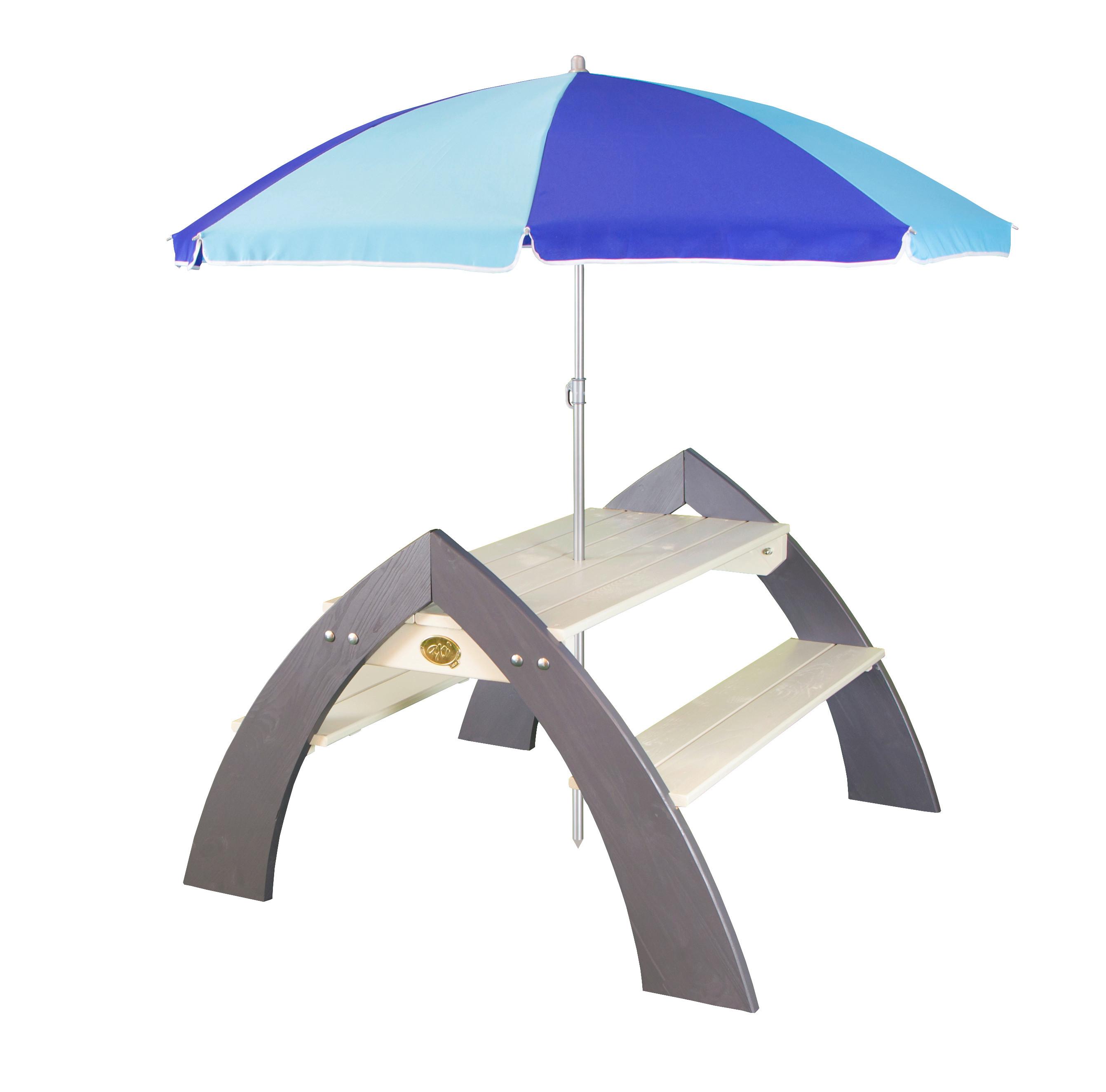 Kinder-gartentisch Dunkelblau/ Grau/weiß Holz Wetterbeständig - Weiß/Dunkelblau, Basics, Holz (119/75/108cm) - Ambia Garden