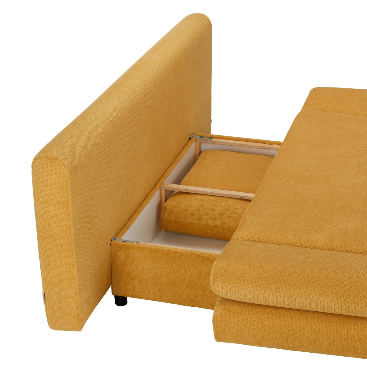 ROZKLÁDACÍ POHOVKA LEMON - černá/žlutá, Moderní, textil (191/42-76/86cm)