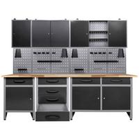 Werkbank-Set Entdecker B: 240 cm Anthrazit/Grau - Anthrazit/Grau, Basics, Holz/Metall (240/205/60cm)