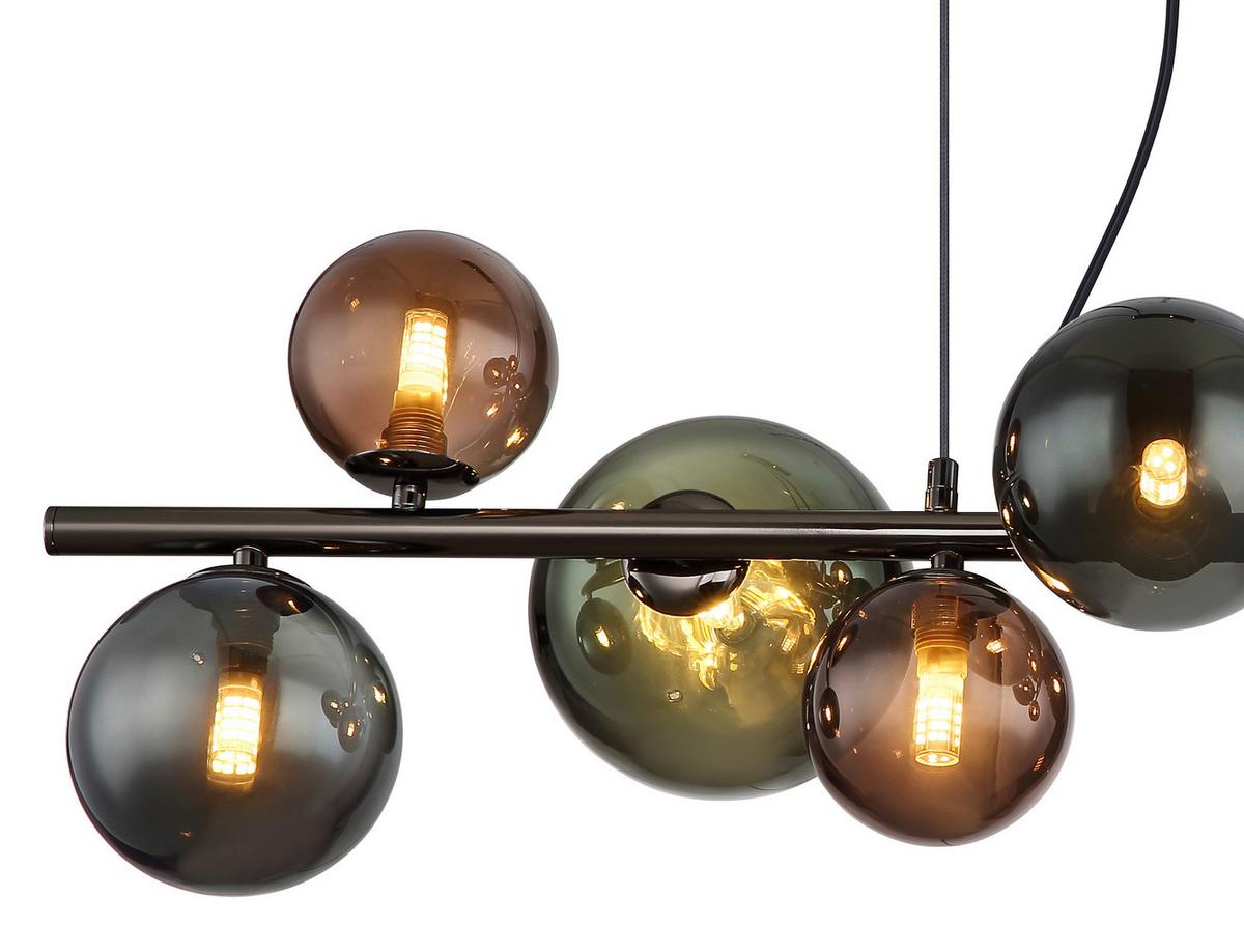 LED-Hängeleuchte 56142-9h - Petrol/Bronzefarben, Design, Glas/Metall (86/36/120cm) - Globo