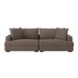 Megasofa Pelle-Megasofa - Wengefarben/Cappuccino, Trend, Textil (261/124cm) - Luca Bessoni