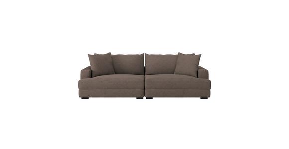 Megasofa Pelle-Megasofa - Wengefarben/Cappuccino, Trend, Textil (261/124cm) - Luca Bessoni