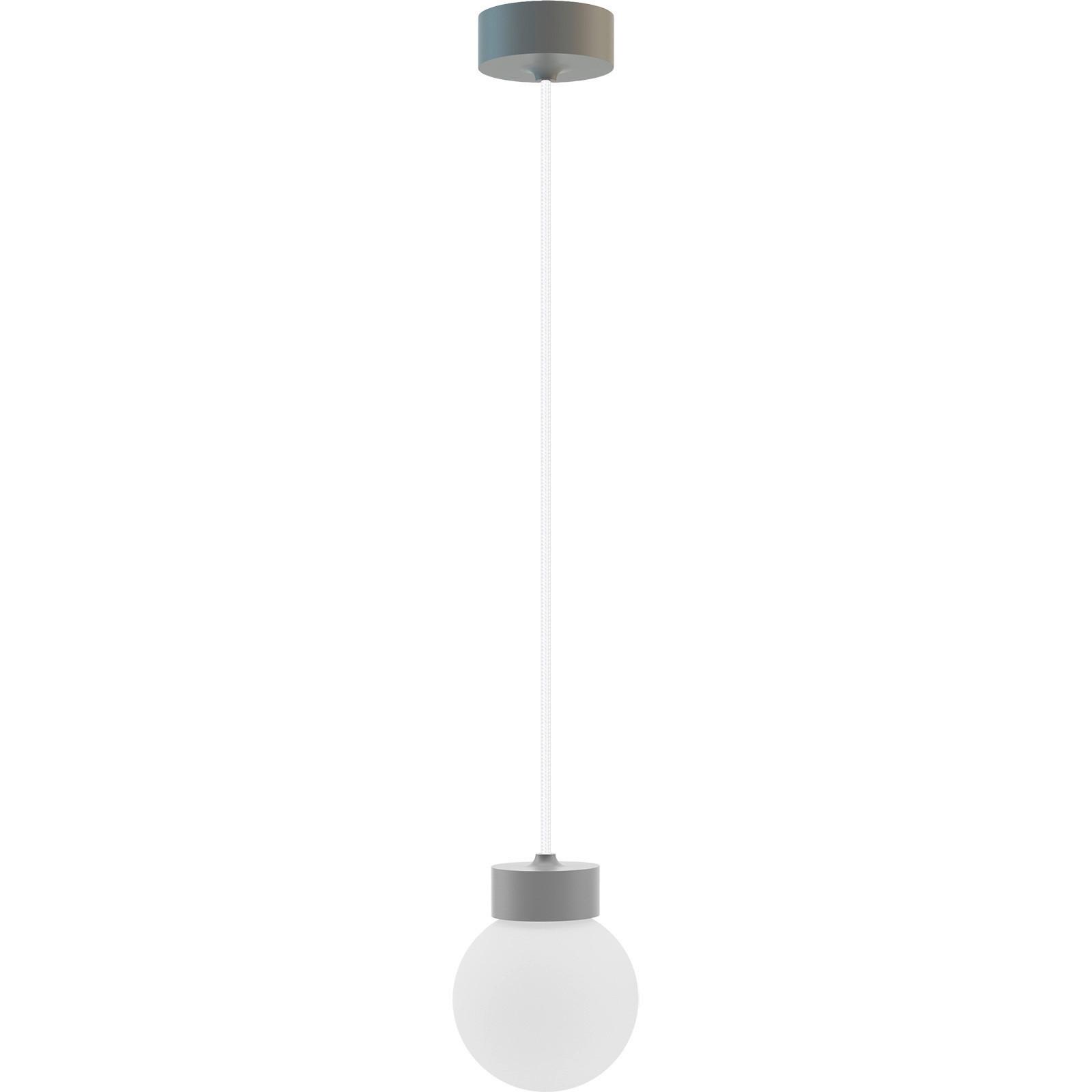 Hängeleuchte 8570136 Barrel-Orb 1 - Grau - Weiß/Grau, Basics, Glas/Holz (13,5/150cm)