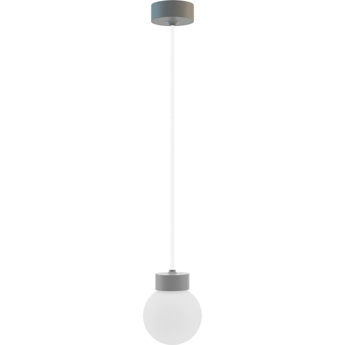 Hängeleuchte 8570136 Barrel-Orb 1 - Grau - Weiß/Grau, Basics, Glas/Holz (13,5/150cm)