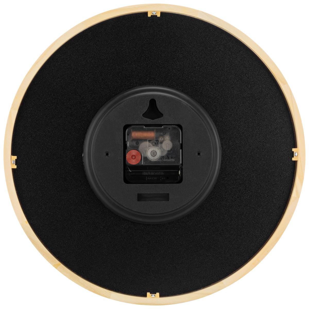 Wanduhr David - Naturfarben/Grün, KONVENTIONELL, Holz/Textil (30/4cm) - James Wood