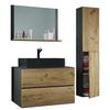 Badezimmer Lendas Bl L - Honigeiche/Anthrazit, MODERN, Glas/Keramik (94cm) - MID.YOU