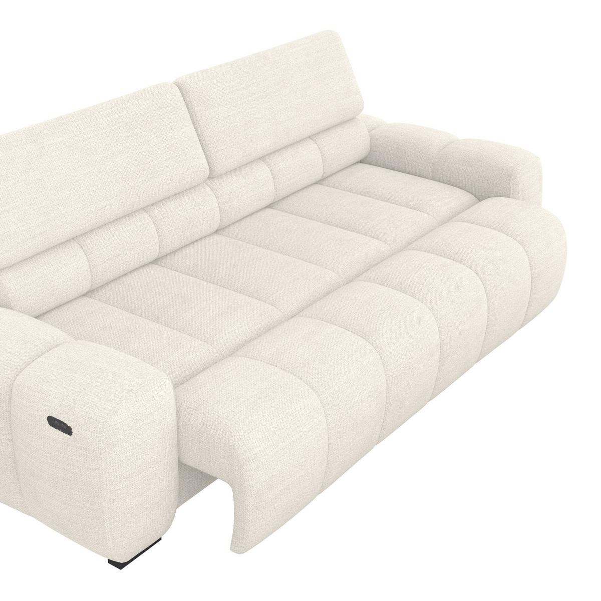 Big Sofa Bull Webstoff greige, B: 248 cm - Greige/Schwarz, Design, Textil (248/77-97/108cm) - Luca Bessoni