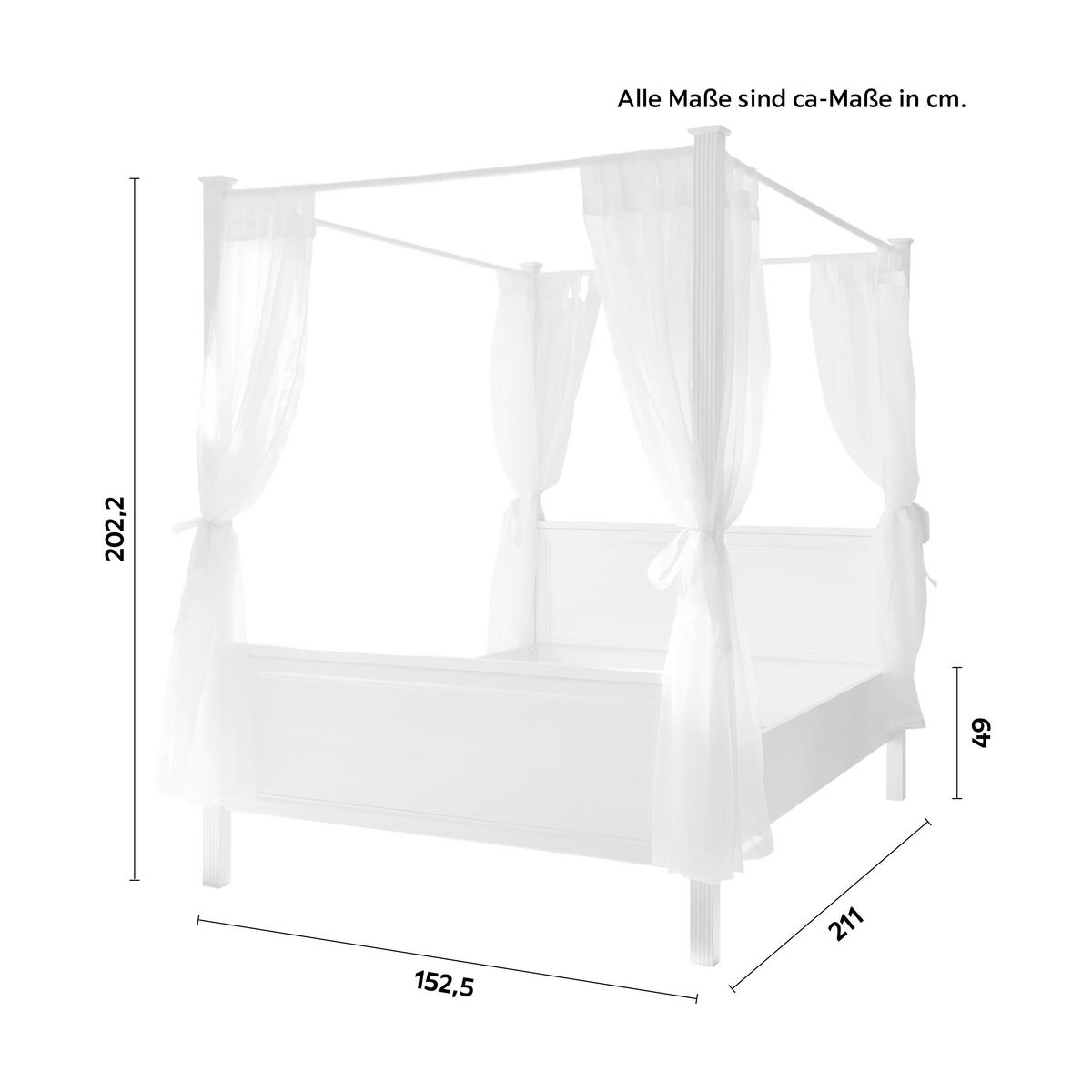 POSTEL S NEBESY MARILOU - bílá/černá, Romantický / Rustikální, kov/kompozitní dřevo (140/200cm)