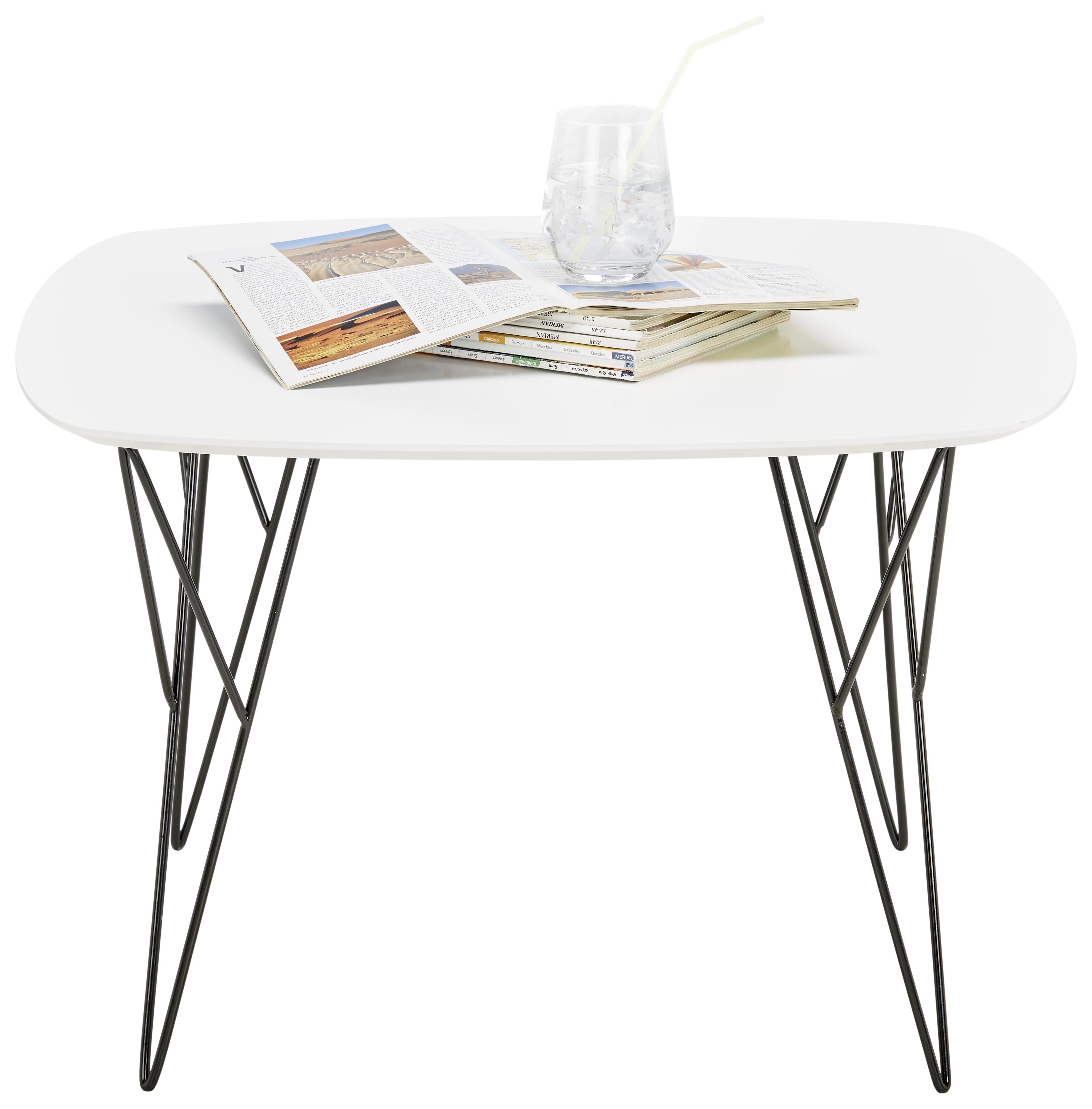 Konferenčný stolík PERCY - čierna/biela, Modern, kov/kompozitné drevo (70/70/45cm) - Mömax
