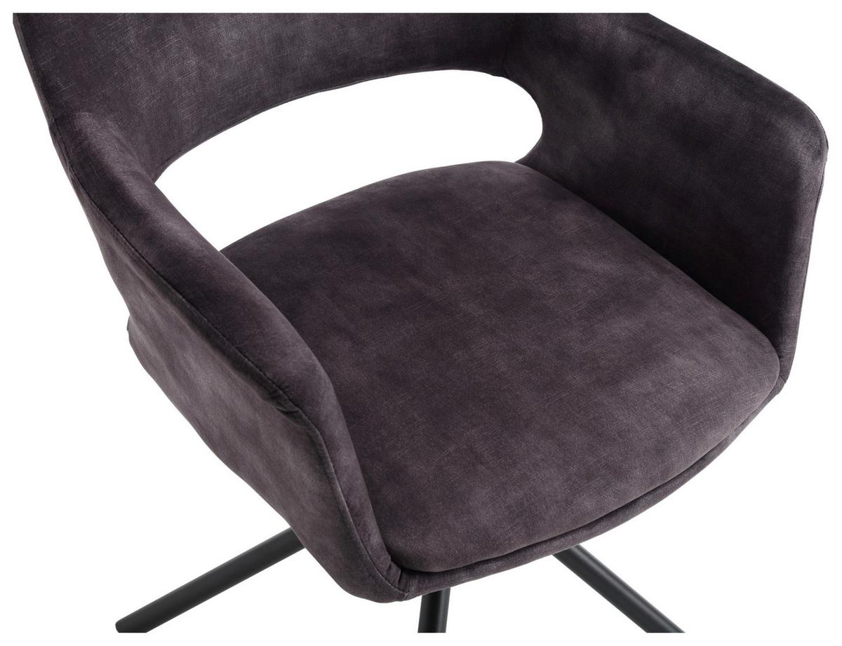 Stuhl-set Eleonore - Anthrazit/Schwarz, MODERN, Textil/Metall (57/84/61cm) - MID.YOU