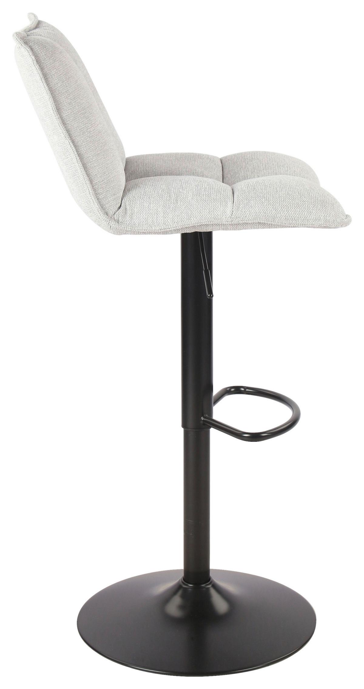 Barhocker Höhenversellbar Berto Hellgrau - Hellgrau/Schwarz, MODERN, Textil/Metall (54/117/53cm)