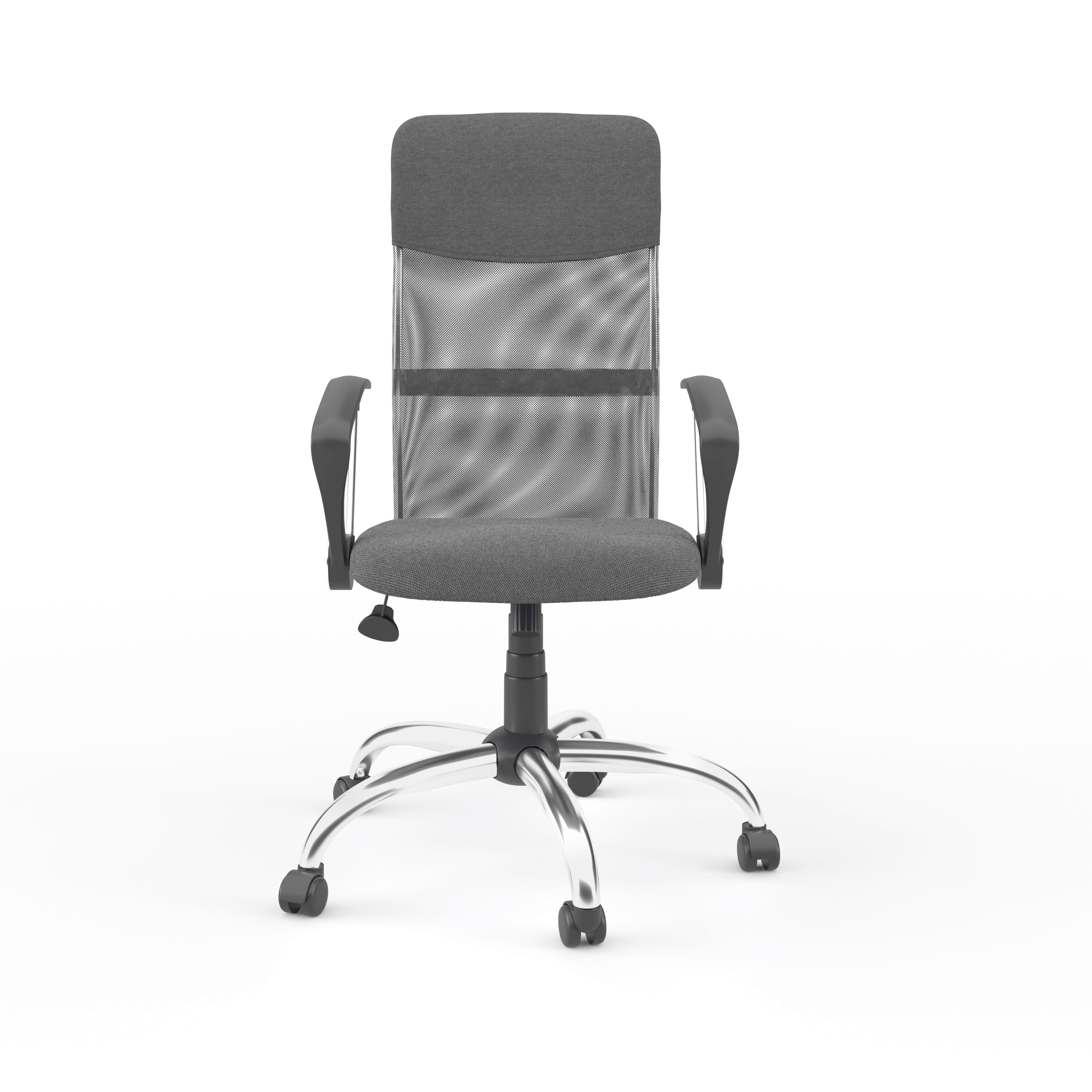 DREHSTUHL Orlando Grau B: 60 cm - Chromfarben/Grau, Design, Leder/Holz (60/120/52cm) - MID.YOU